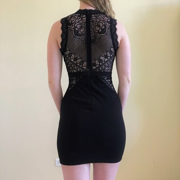 Sexy Akira Bodycon Black Lace Homecoming Dress - Picture 4 of 8